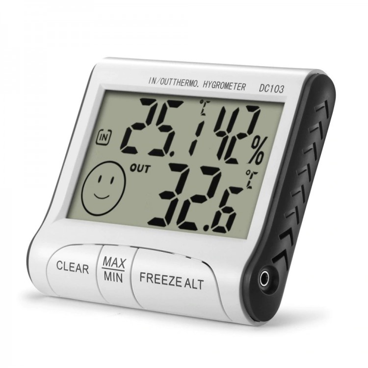 Термометр-гигрометр (цифровой измеритель влажности воздуха) с выносным .