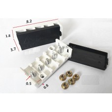 Термостойкая распределительная коробка для подключения контроллера к электромотору на 6 соединений белая