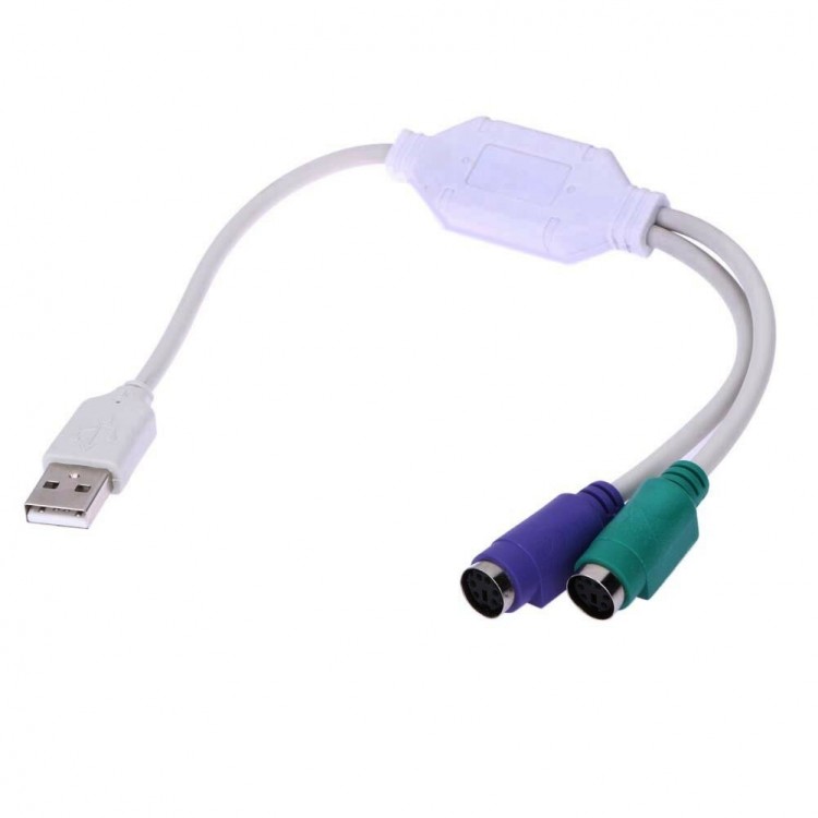  (кабель — адаптер) USB — PS/2 для клавиатуры и мыши  в .